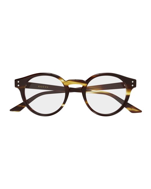Gucci Black Gg2133O 002 Optical Frames Acetate Transparent Round for men