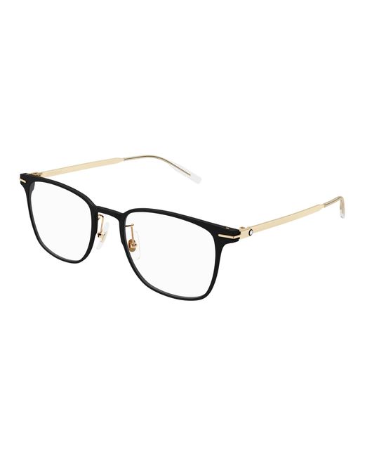 Montblanc Black Mb0397On 004 Optical Frames Metal Transparent Squared for men