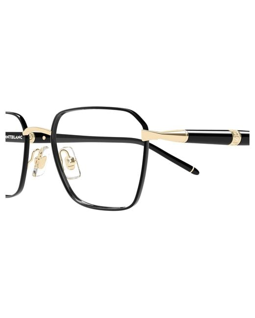 Montblanc Black Mb0485O 002 Optical Frames Metal Transparent Squared for men