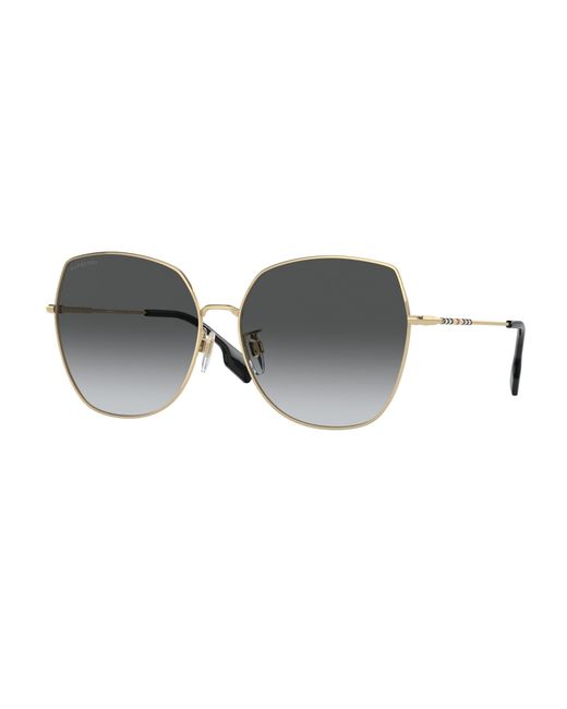 Burberry Black Be3136D 1109T3 Sunglasses Steel Squared Polarized