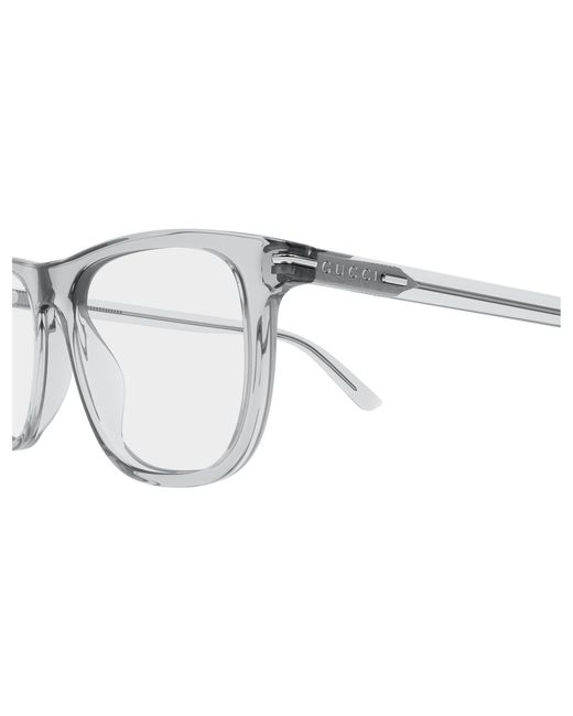 Gucci Black Gg2130O 008 Optical Frames Acetate Transparent Squared for men