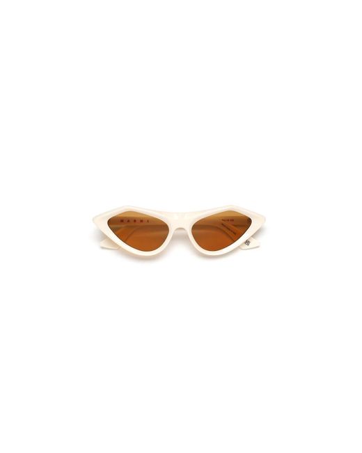 Marni Black 9G3 Tikbarri Cream Sunglasses Acetate Cat Eye