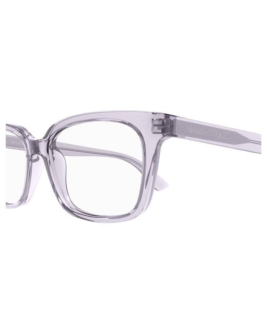 McQueen Black Am0464O 005 Optical Frames Acetate Transparent Squared