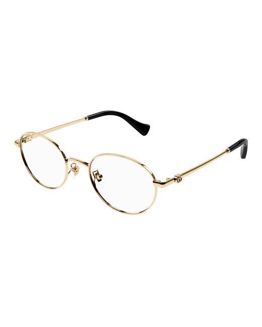 Gucci Black Gg1608Ok 003 Optical Frames Titanium Transparent Round