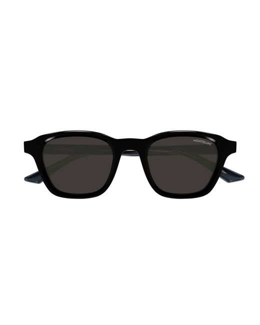 Montblanc Black Mb0384S 001 Sunglasses Acetate Round for men