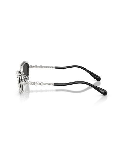 Swarovski Black Sk7044 400187 Sunglasses Metal Round Normal