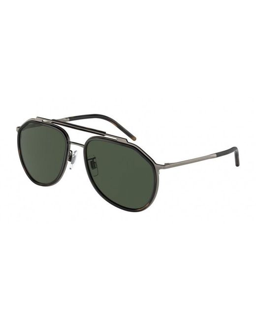 Dolce & Gabbana Green Dg2277 13359A Sunglasses Metal Pilot Polarized for men