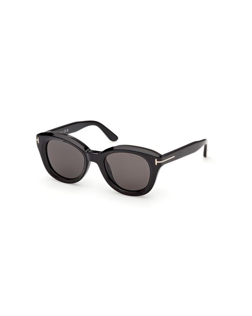 Tom Ford Black Ft1344 Nika-02 01A Sunglasses Acetate Smoke Round Normal
