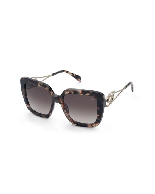 Blumarine Black Sbm891 01Gq Sunglasses Acetate Squared Normal Shaded