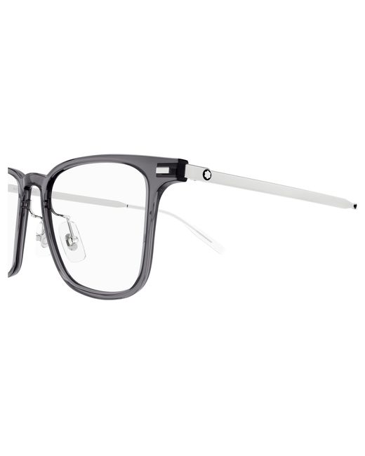 Montblanc Black Mb0395On 004 Optical Frames Injected Transparent Squared for men