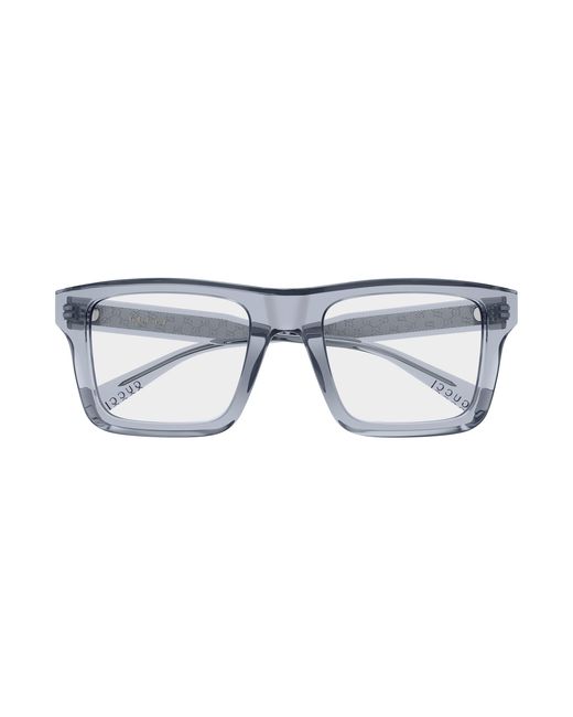 Gucci Black Gg2070O 004 Optical Frames Acetate Transparent Squared for men