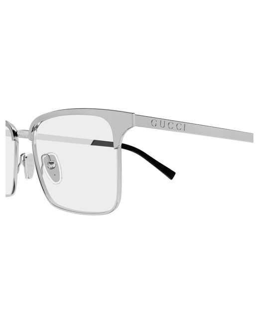 Gucci Black Gg2136O 005 Optical Frames Metal Transparent Squared for men