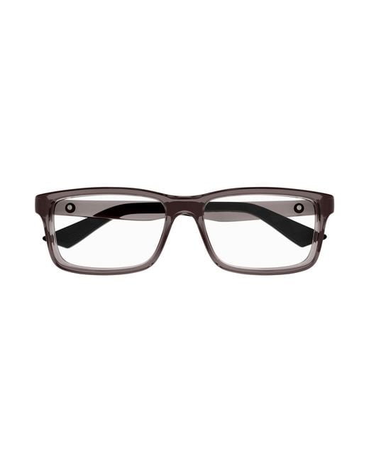Montblanc Black Mb0402O 003 Optical Frames Injected Transparent Squared for men