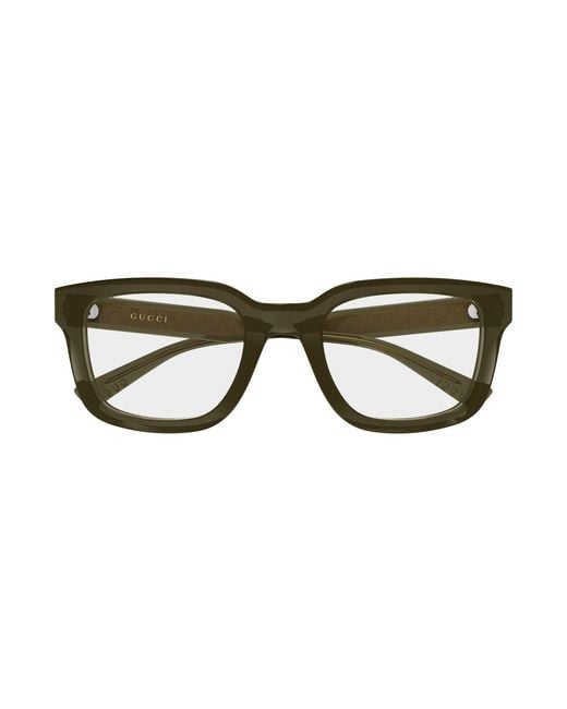 Gucci Black Gg2071Ol 003 Optical Frames Acetate Transparent Squared for men