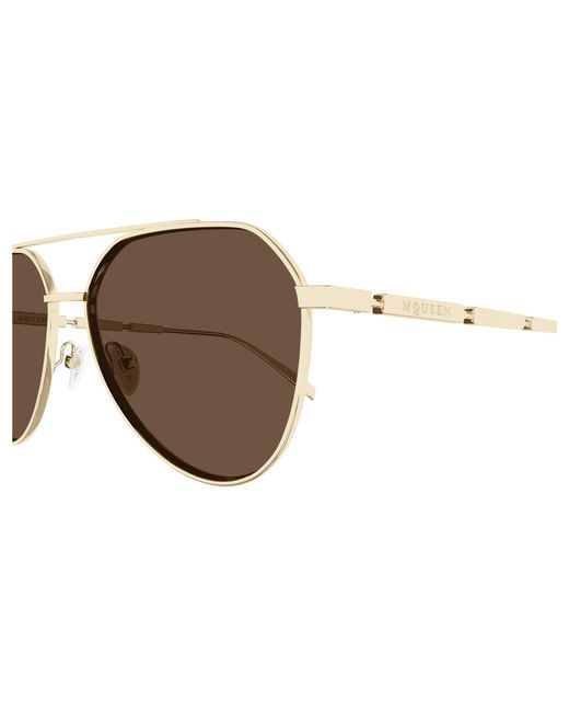 McQueen Black Am0478S 002 Sunglasses Metal Pilot for men