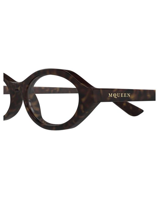 McQueen Black Am0559O 002 Optical Frames Acetate Transparent Round