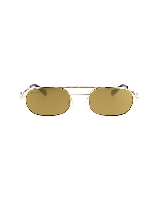 Off-White c/o Virgil Abloh Metallic Oeri072 Baltimore 7676 Mirror Sunglasses Metal Round Normal Mirror