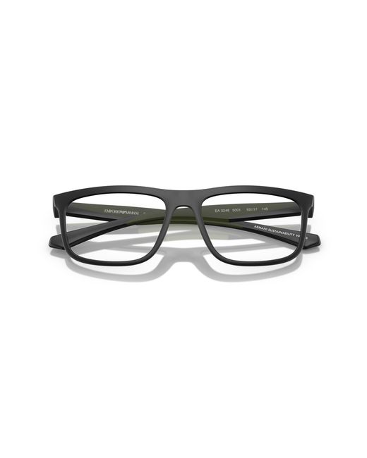 Emporio Armani Black Ea3246 5001 Optical Frames Injected Squared Normal for men