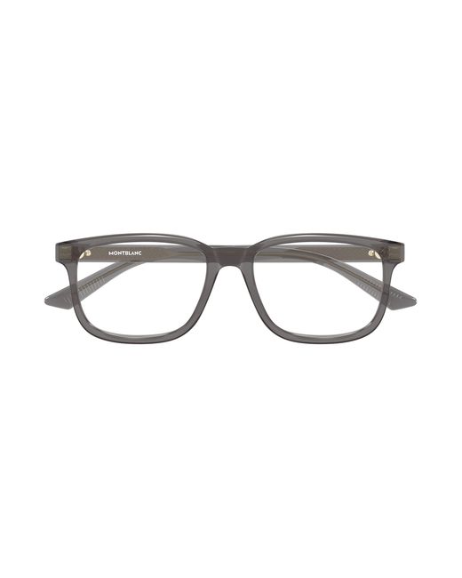 Montblanc Black Mb0452O 004 Optical Frames Acetate Transparent Squared for men