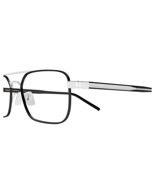 Saint Laurent Black Sl 780 003 Optical Frames Metal Transparent Squared for men