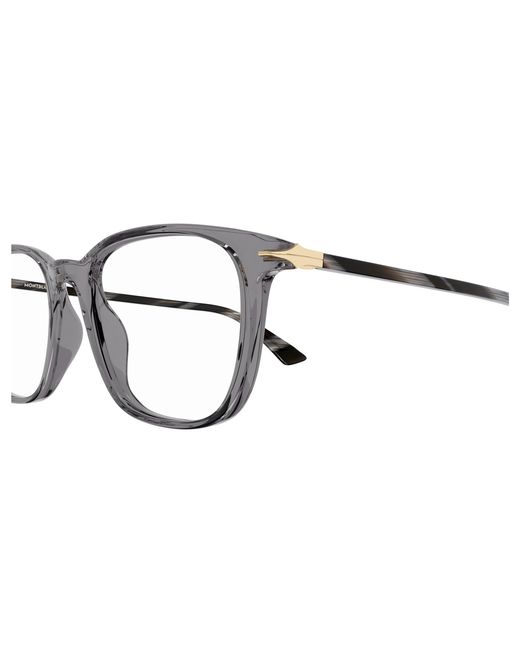 Montblanc Black Mb0338O 004 Optical Frames Acetate Transparent Squared for men