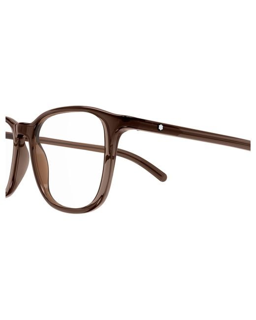 Montblanc Black Mb0418Oj 003 Optical Frames Transparent Squared for men