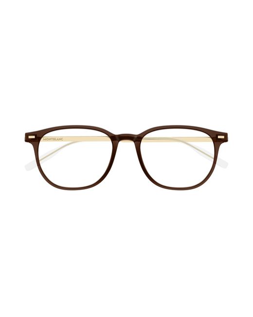Montblanc Black Mb0448Oa 004 Optical Frames Injected Transparent Round for men