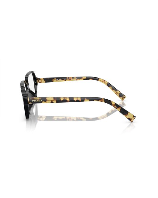 Prada Black Pr A02V 3891O1 Optical Frames Acetate Transparent Pillow Normal