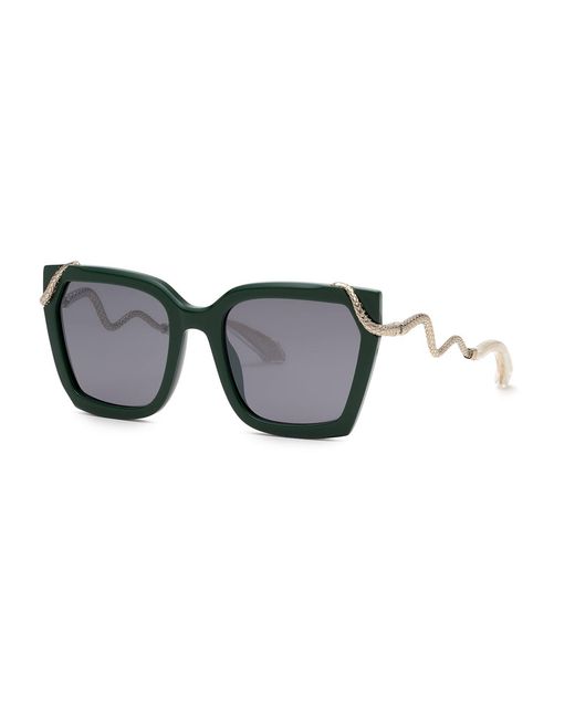 Roberto Cavalli Black Src034M D80X Sunglasses Acetate Smoke Butterfly Normal Mirror