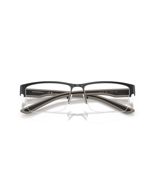 Emporio Armani Black Ea1182 3001 Optical Frames Metal Transparent Squared Normal for men