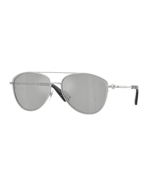 Burberry Black Be3157 10058V Sunglasses Metal Pilot Mirrored
