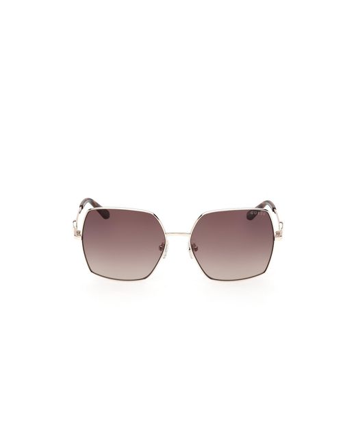 Guess Black Gu00285 32F Sunglasses Metal Squared Normal