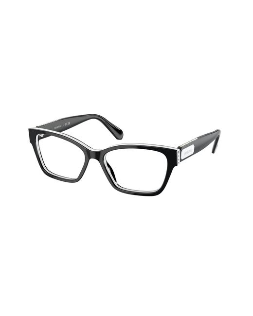 Swarovski Black Sk2013 1015 Optical Frames Acetate Transparent Squared Normal