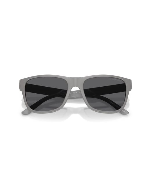 Emporio Armani Black Ea4243 6245/1 Sunglasses Injected Squared Polarized for men