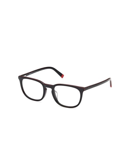 Timberland Black Tb50096-H 001 Optical Frames Acetate Round Normal for men