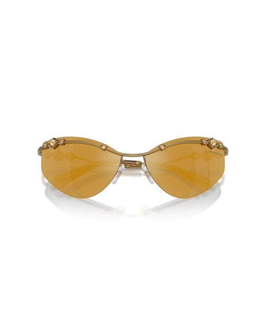 Swarovski Black Sk7039 40427P Sunglasses Metal Geometric Mirror