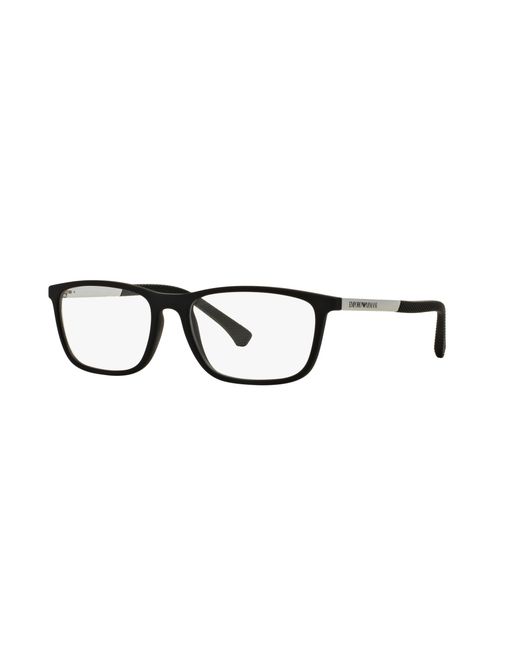 Emporio Armani Black Ea3069 5063 Optical Frames Injected Transparent Squared Normal for men