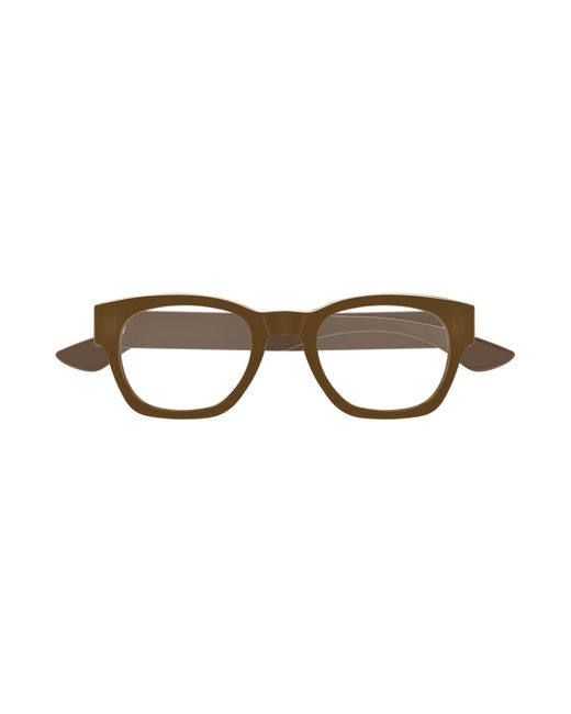 McQueen Black Am0530O 007 Optical Frames Acetate Transparent Round for men