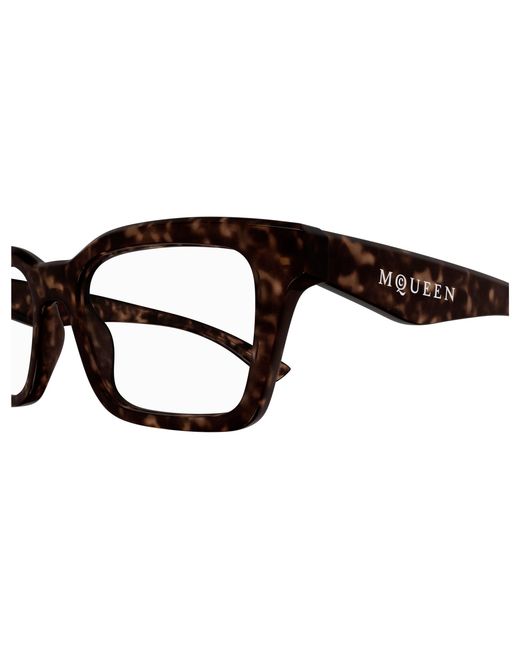 McQueen Black Am0476O 002 Optical Frames Acetate Transparent Squared