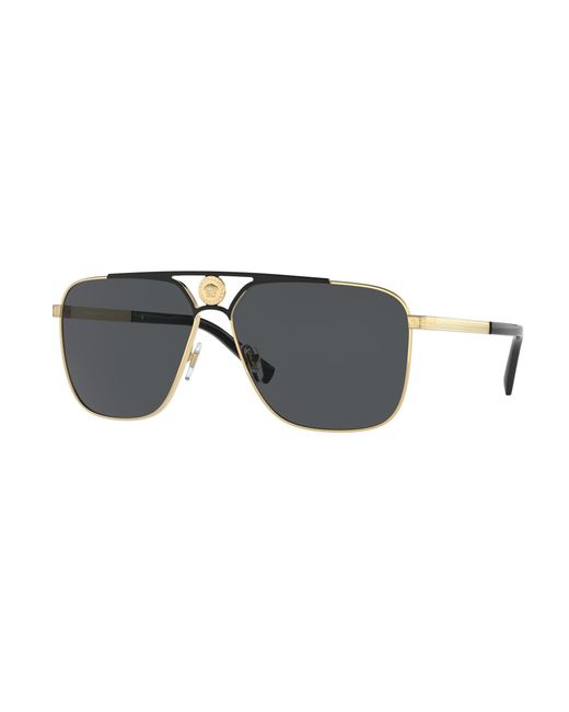 Versace Black Ve2238 143687 Sunglasses Metal Squared Normal for men