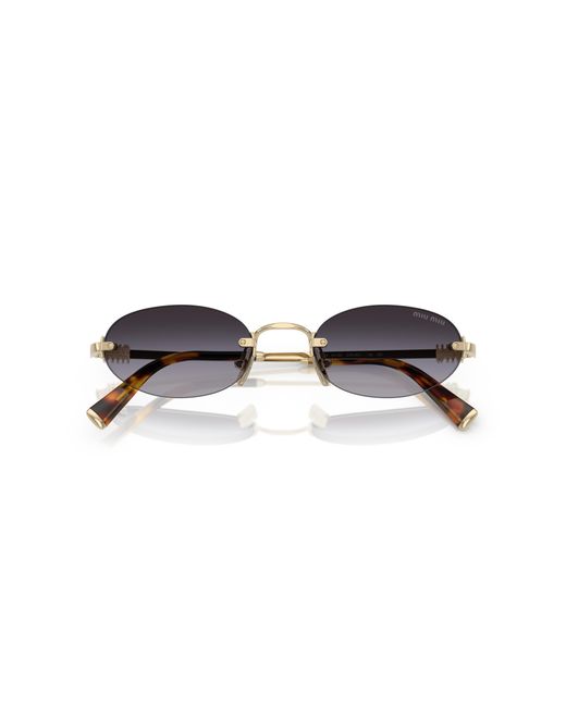 Miu Miu Black Mu A54S Zvn5D1 Sunglasses Metal Round Normal Shaded