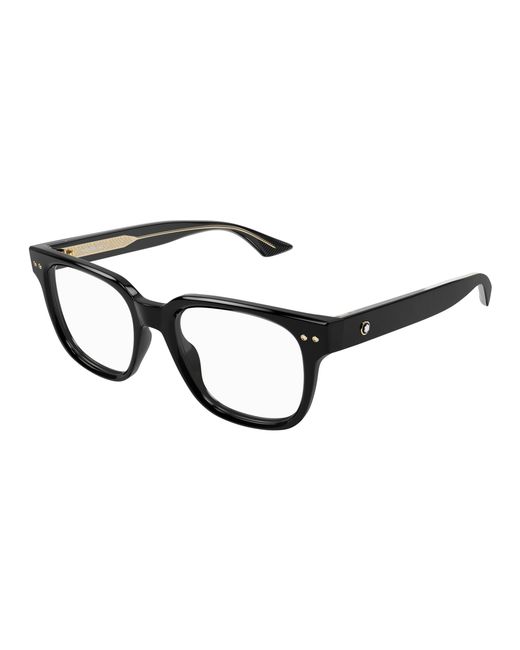 Montblanc Black Mb0321O 001 Optical Frames Acetate Transparent Squared for men