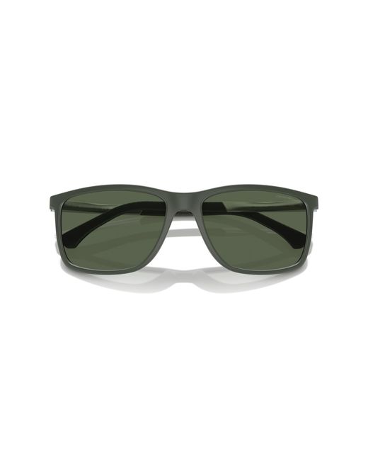 Emporio Armani Green Ea4058 50589A Sunglasses Injected Squared Polarized for men