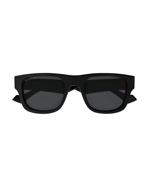 Gucci Black Gg1427S 002 Sunglasses Acetate Squared Polarized Anti-Glare for men