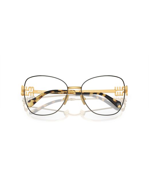 Miu Miu Black Mu 50Xv Kui1O1 Optical Frames Metal Transparent Pilot Normal