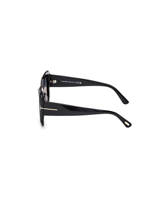 Tom Ford Black Ft1220 Carla-02 01D Sunglasses Acetate Smoke Squared Polarized