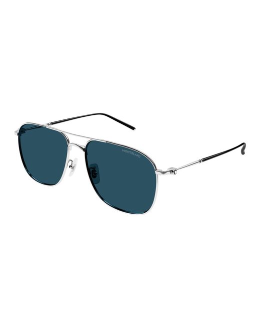 Montblanc Black Mb0417Sa 004 Sunglasses Titanium Pilot for men
