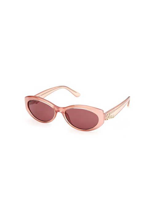 Guess Red Gu00307 74S Sunglasses Injected Bordeaux Round Normal
