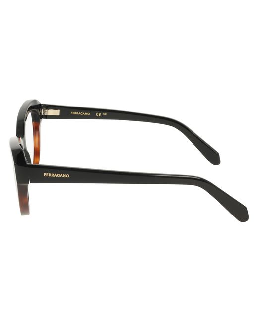 Ferragamo Black Sf3046 006 Optical Frames Acetate Cat Eye Normal
