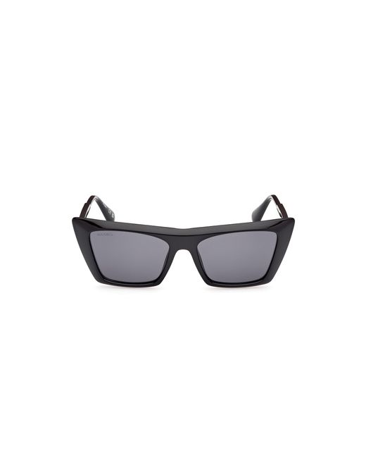 MAX&Co. Black Mo0122 01A Sunglasses Injected Smoke Cat Eye Normal